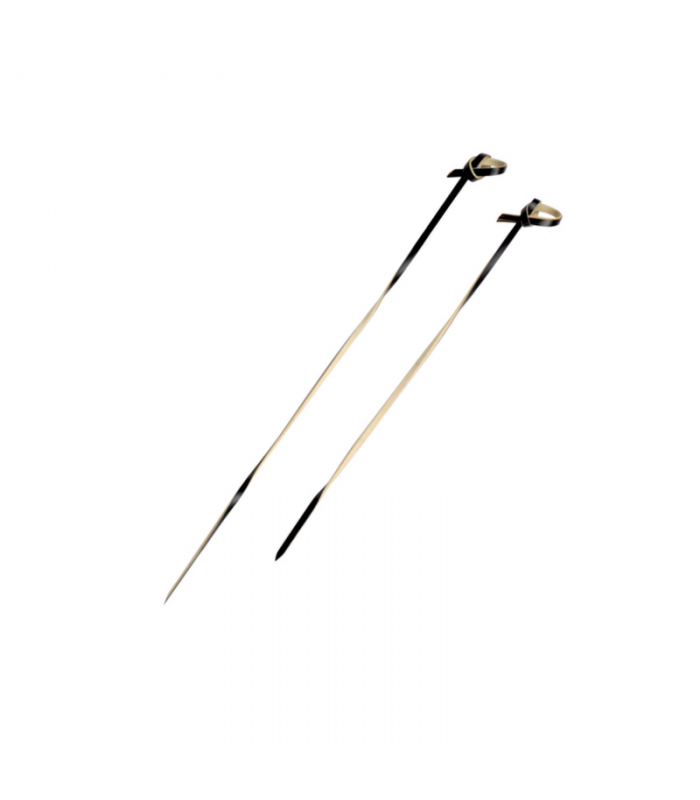 Pique bambou noir torsadé Tingi avec une extrémité boucle  H150mm -100Pcs