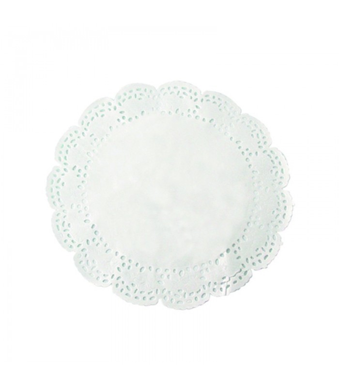 Dentelle papier blanc ronde -250Pcs