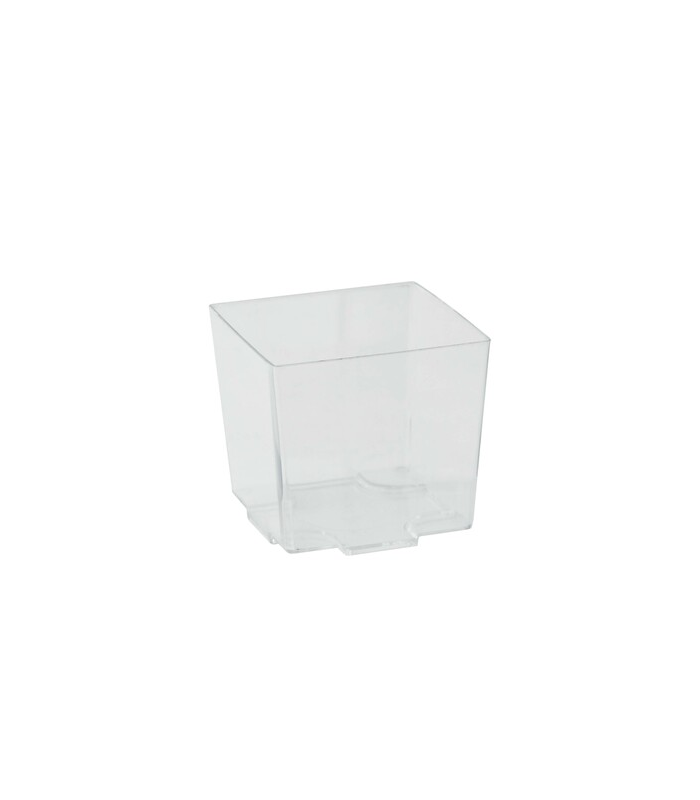 Verrine plastique PS transparente "Kara"  52x52mm H50mm 90ml -24Pcs