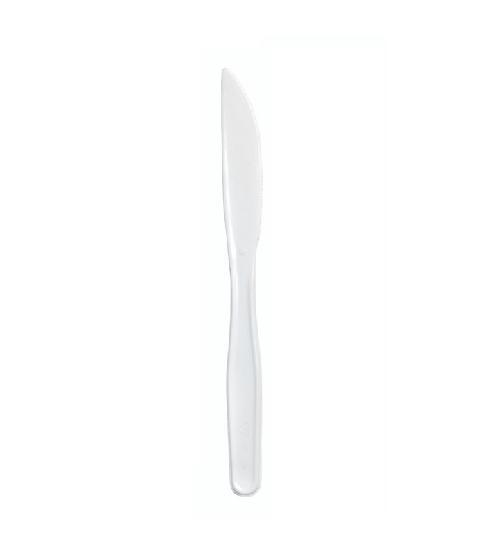 Mini couteau plastique PS blanc 125 -100Pcs