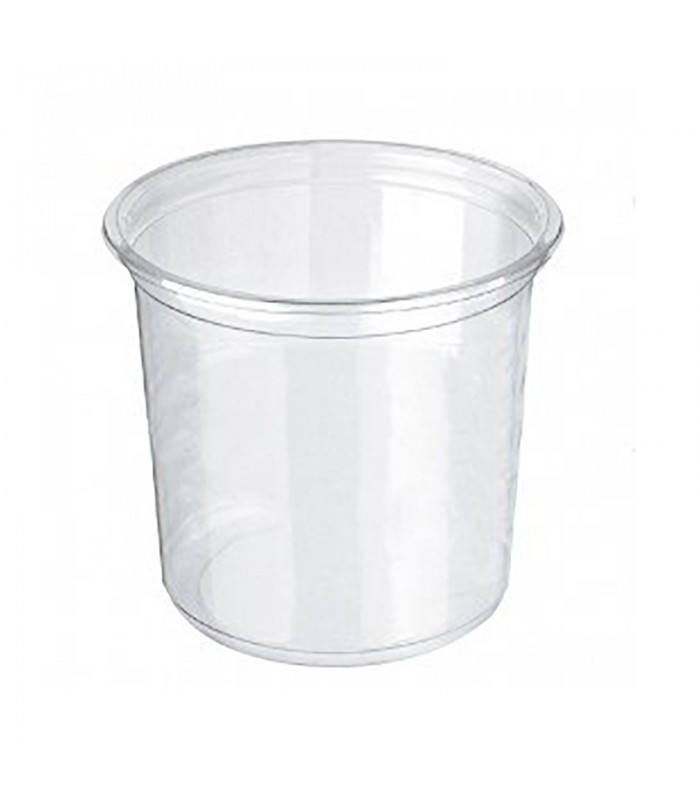 Pot Deli rond PET transparent avec couvercle rentrant  H141mm 960ml -25Pcs