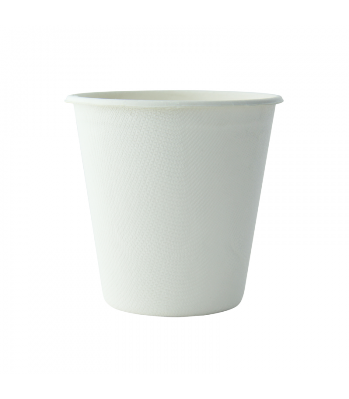 Pot à dessert blanc en pulpe de canne à sucre  H92mm 370ml -50Pcs