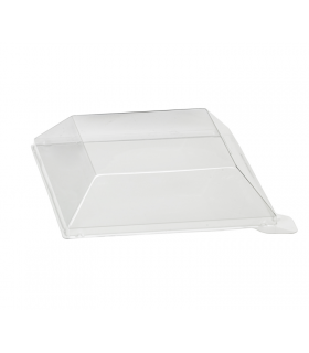 Couvercle dôme transparent en plastique PET pour mise en bouche Klarity 130x130mm H30mm -50Pcs