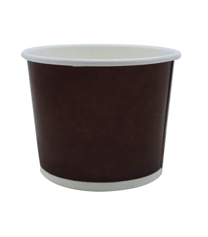 Pot carton marron foncé chaud et froid  H56mm 140ml -100Pcs