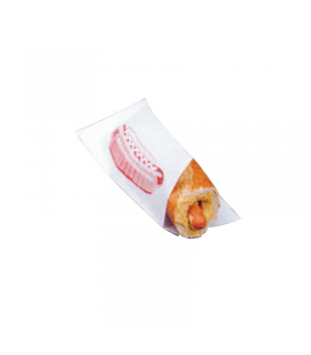Sac papier blanc ingraissable pour hot dog ouvert sur 2 côtés 170x75mm -500Pcs