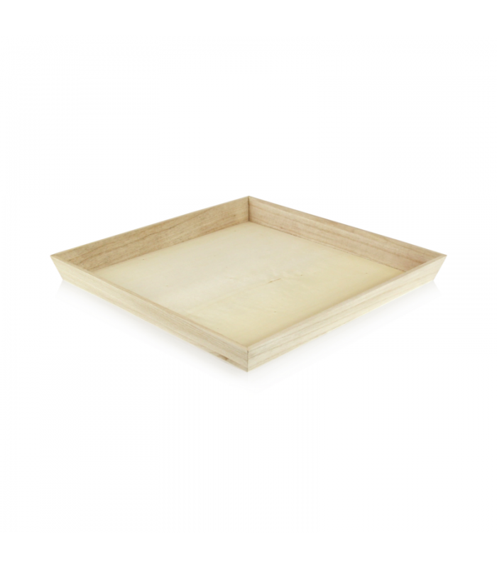 Plateau repas bois NOA  310x310mm H40mm -10Pcs