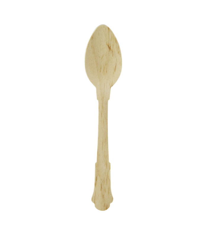 Petite cuillère en bois "Baroque"  H120mm -100Pcs