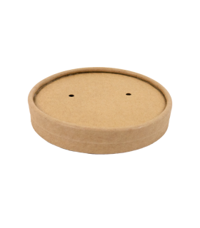Couvercle plat brun en carton kraft perforé pour la vapeur  H15mm -50Pcs