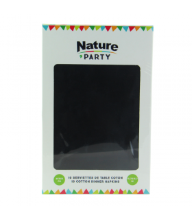 Serviette coton noir -10Pcs