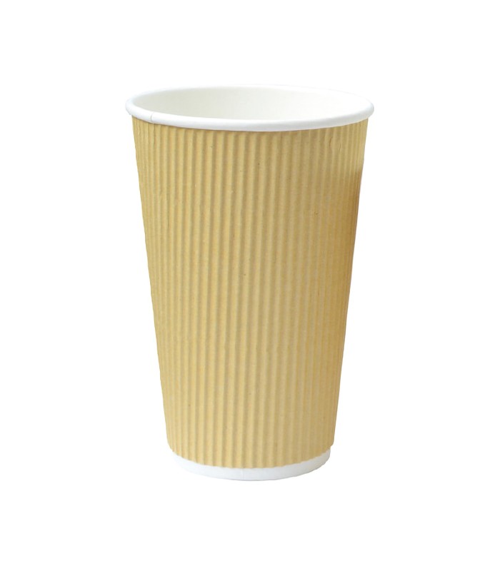Gobelet carton double paroi beige "Rippley"   H62mm 120ml -50Pcs