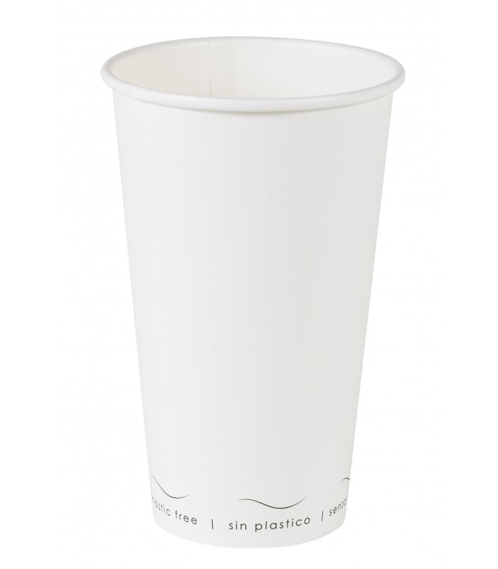 Gobelet Eden blanc en carton sans plastique, Waterbased  H136mm 470ml -50Pcs