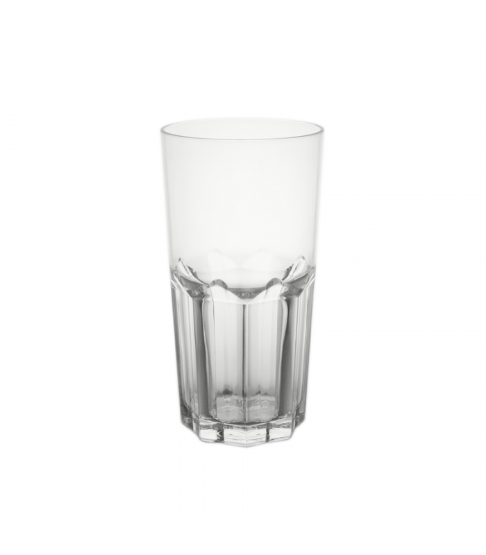 CUPOLY Verre à facette "Long Drink" PET réemployable transparent   H140mm 330ml -48Pcs