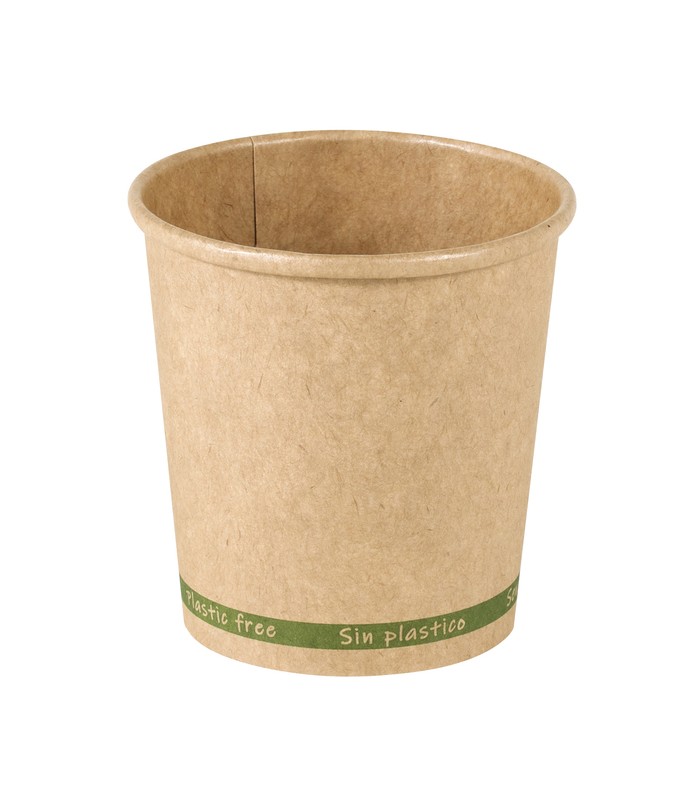 Gobelet Zen en carton kraft brun sans plastique, Waterbased  H57mm 72ml -50Pcs
