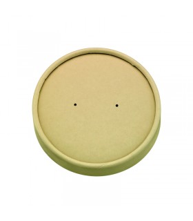Couvercle plat brun en carton kraft sans matière plastique, Waterbased  H16mm -45Pcs
