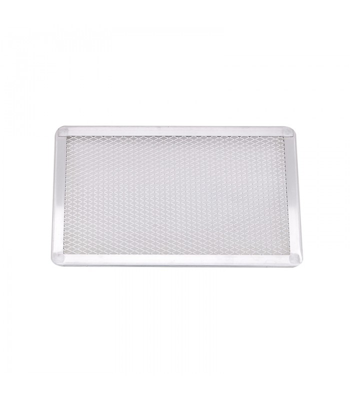 Grille à pizza rectangulaire aluminium à fond ajouré 300x200mm H10mm -12Pcs