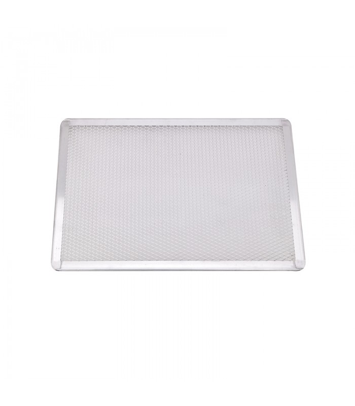 Grille à pizza rectangulaire aluminium à fond ajouré 400x280mm H10mm -12Pcs