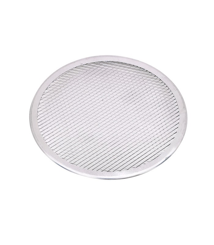 Grille à pizza ronde aluminium à fond ajouré  H4mm -12Pcs