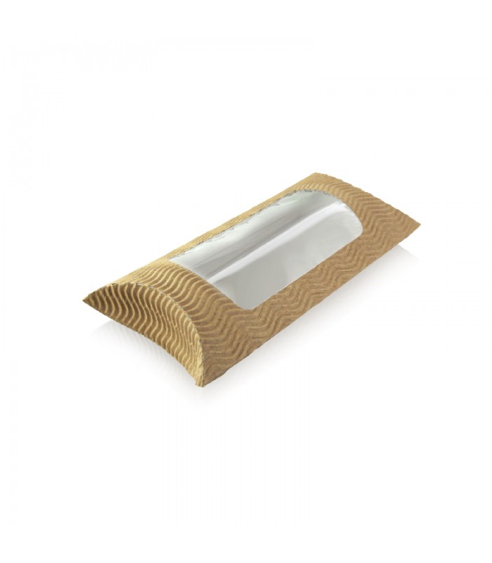 Etui carton ondulé avec fenêtre rectangulaire pour sandwich  183x114mm H40mm -25Pcs