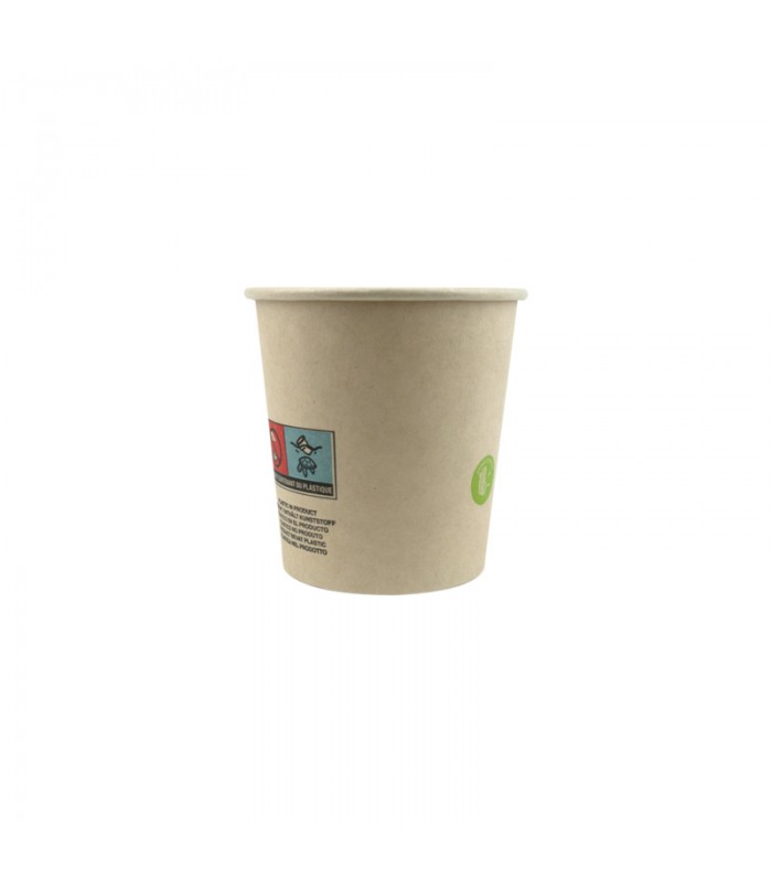 Gobelet fibre de bambou avec laminage plastique PE   H60mm 90ml - 1000Pcs