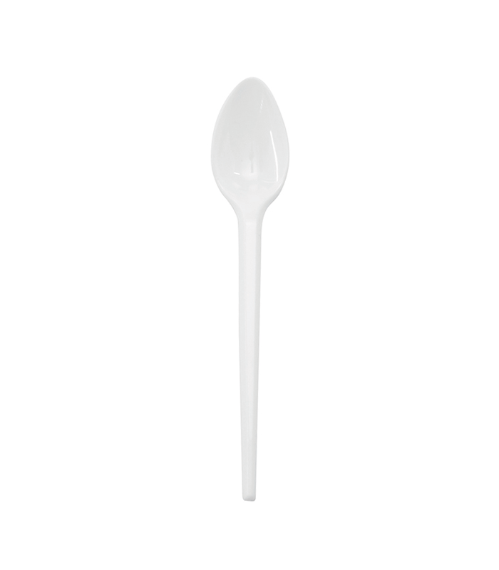 Cuillère à café plastique PS blanche 114