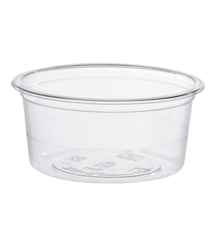 Pot à sauce rond en plastique PLA transparent  H35mm 90ml