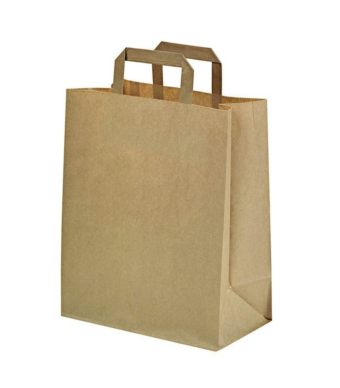 Sac cabas papier kraft brun  260x140mm H320mm