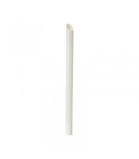 Paille biseautée blanche pour Bubble Tea   H200mm - 3000Pcs