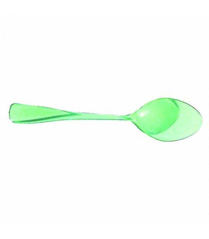 Mini cuillère plastique PS verte transparente  100 - 1000Pcs