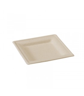 Assiette carrée brune en pulpe  160x160mm -25Pcs